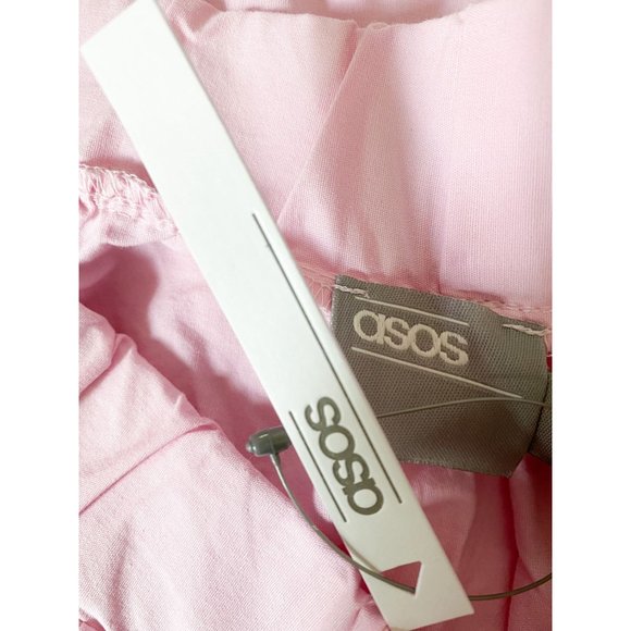 ASOS Mini Skater Skirt in Cotton Poplin with Pockets Pink NEW - Picture 3 of 3